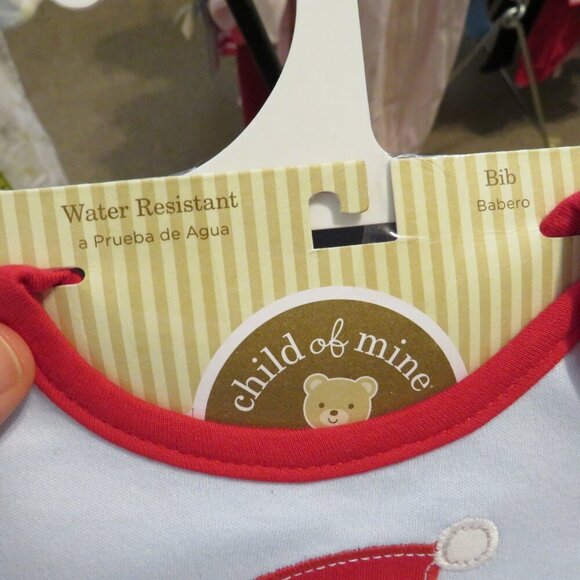 Baby Santa Christmas Footed Bodysuit Embroidered with Embroidered Bib - Picture 12 of 14